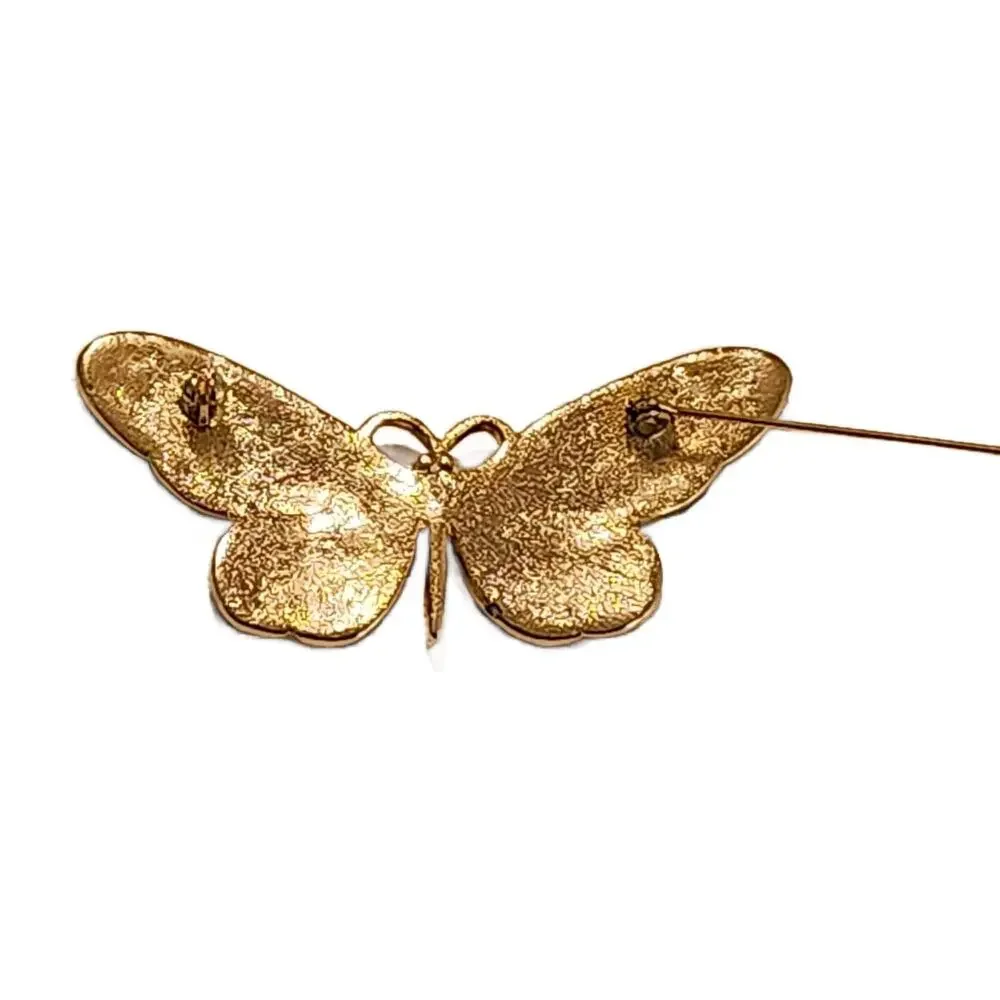 Vintage Cloisonne Enamel Butterfly Brooch, 2.5